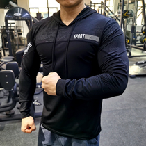 Sports sweater men Spring and Autumn loose quick dry hooded long sleeve elastic leisure fitness running training pullover hoodie