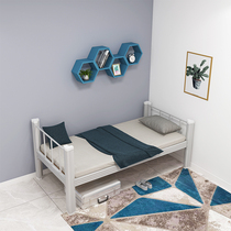 Wrought iron sheet man bed adult staff dormitory home economy simple wind bed iron frame bed sheet layer bed with mattress