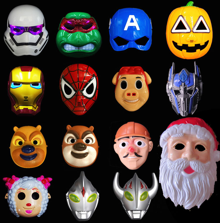 Halloween Children Mask Cartoon Cartoon Spider Man Ottman Luminous Toy Ground To Sell Small Gift Items