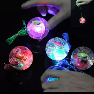 Luminous toy massage ball with whistle pinching called glitter football elastic crystal ball stall night Market children's small toys