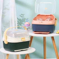 Baby tableware storage box baby food bowl chopsticks spoon bottle storage box cupboard basin dustproof insect storage box
