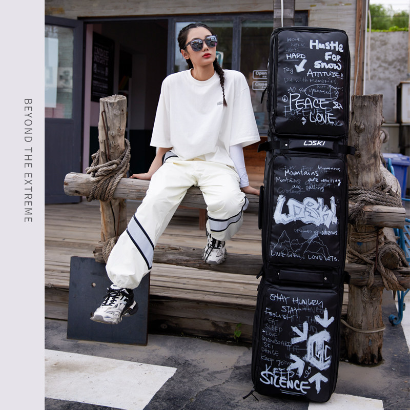 Ldski Snowboard Bag single double board Large capacity Entrusted With Roller Snow Kits Abrasion Resistant Waterproof Sports Equipment