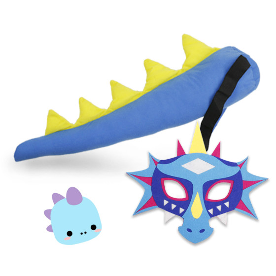 万圣节儿童恐龙面具尾巴幼儿园走秀亲子活动游戏道具万圣节表演区