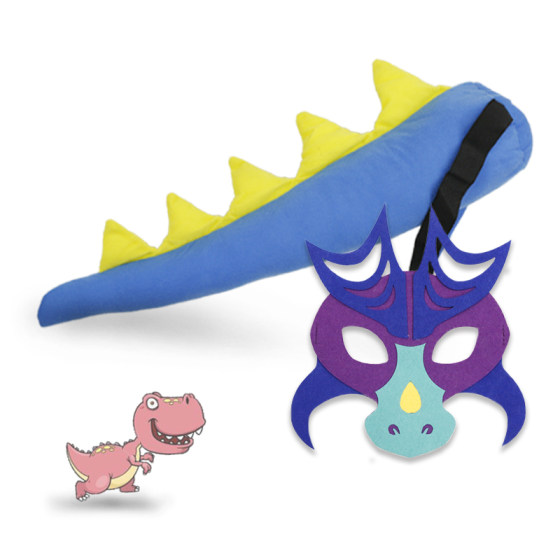 万圣节儿童恐龙面具尾巴幼儿园走秀亲子活动游戏道具万圣节表演区