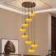 New Style Chinese-Style Vintage Villa Duplex Staircase Chandelier with Wooden Long-Line Design for High-Ceiling Living Room and Stairwell