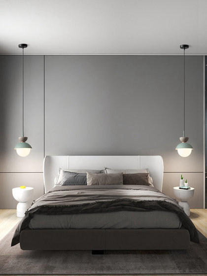 Cream Style Bedroom Bedside Lamp Room Chandelier Simple Modern Single-Head Bar Restaurant Small Chandelier Nordic Style Lighting Fixtures