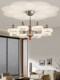 2025 New Mid-Century Style Living Room Lamp Main Light Walnut Color Dining Room High-End Eye Protection Lamp Creative Water Drop Chandelier