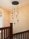 Water Drop Staircase Chandelier, High-Ceiling Long Chandelier, French Mid-Century Duplex Villa Living Room, Open Loft Apartment Lighting Fixtures