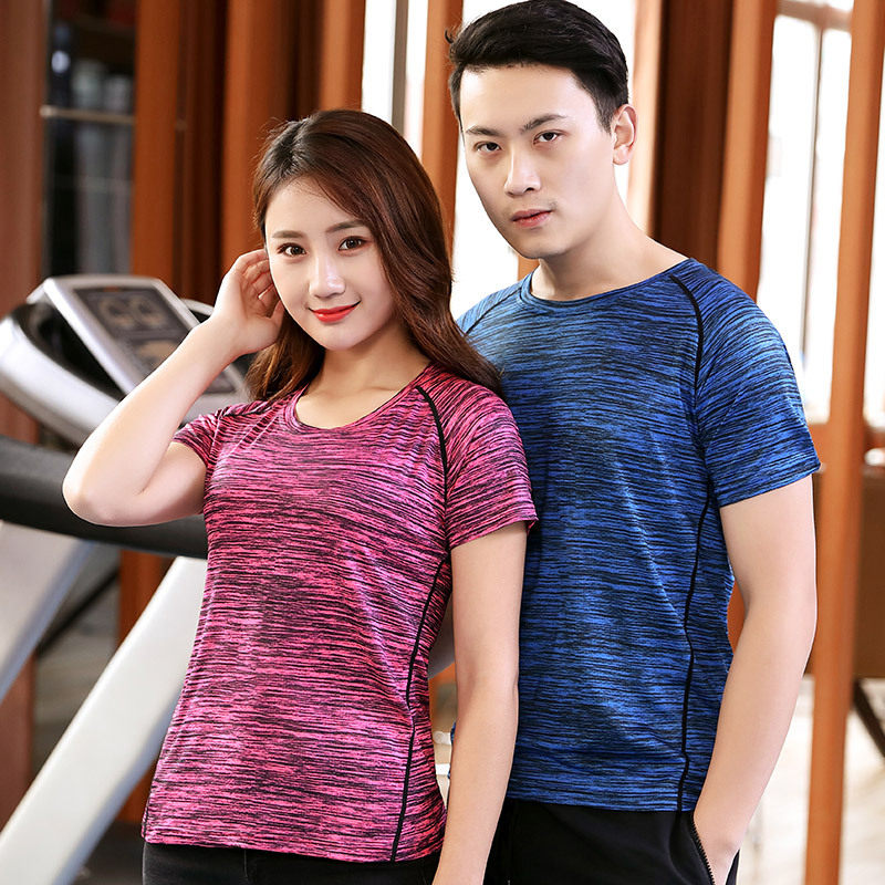 Outdoor speed dry T-shirt male running sports short sleeve round collar breathable quick dry clothes female couple Gats up for overweight half sleeves