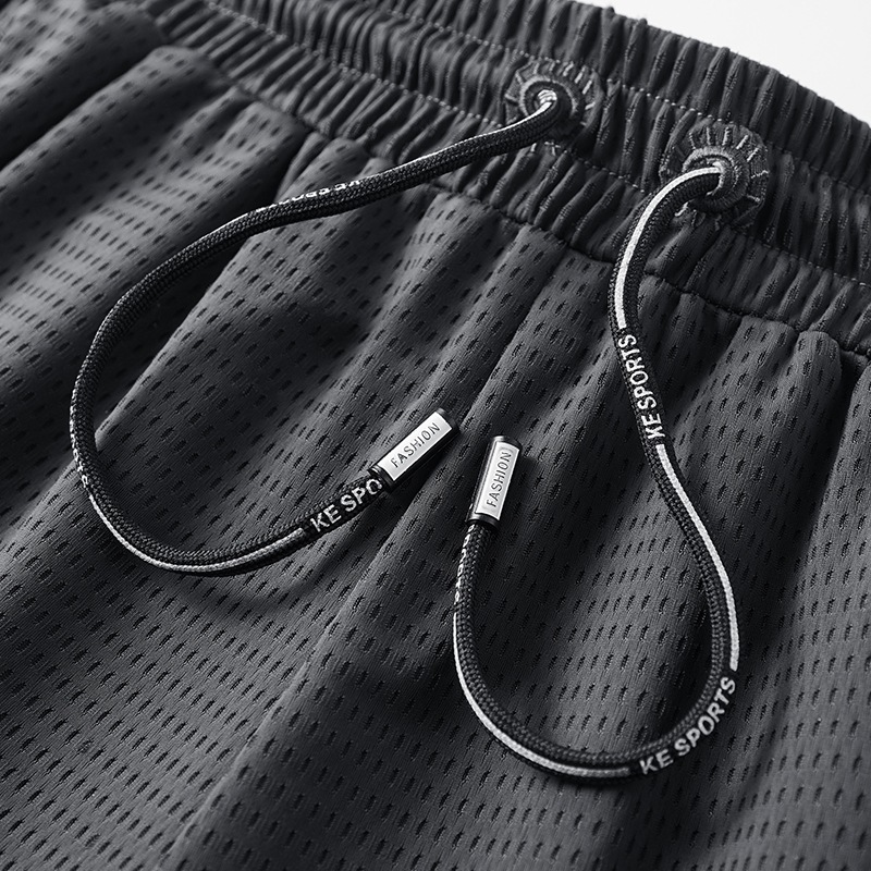 Mesh Ice Silk Shorts for Men, Plus Size, Large Size, Sports Running, Five-Point Length, Outdoor Quick-Drying Pants, Casual Half-Length Pants