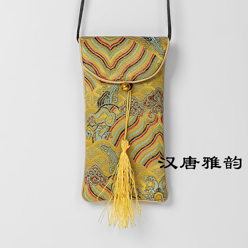 Trung Quốc phong cách thổ cẩm viền kính túi kính trường hợp điện thoại di động túi điện thoại di động túi điện thoại di động bộ nước ngoài quà tặng để gửi nước ngoài túi đeo