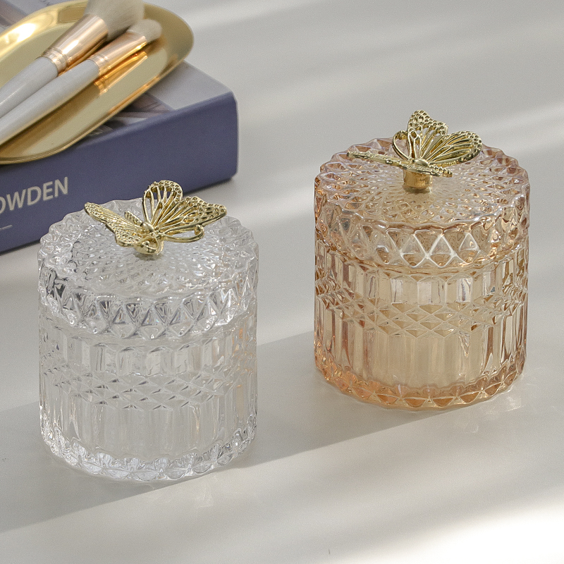 Upscale light and luxurious cotton stick box Makeup Cotton Containing Box Glass First Accessories Box Watches Containing Jars Nordic Ins Wind