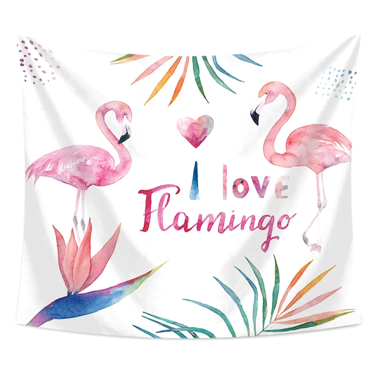 Màu hồng lưới đỏ Bắc Âu vải nền treo kỳ lân flamingo tấm thảm lớn vải tường trang trí vải