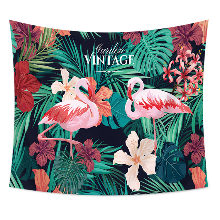 Tấm thảm flamingo lưới màu đỏ neo vải nền chụp ảnh lớn vải nền Bắc Âu treo vải B & B trang trí thảm treo tường mandala