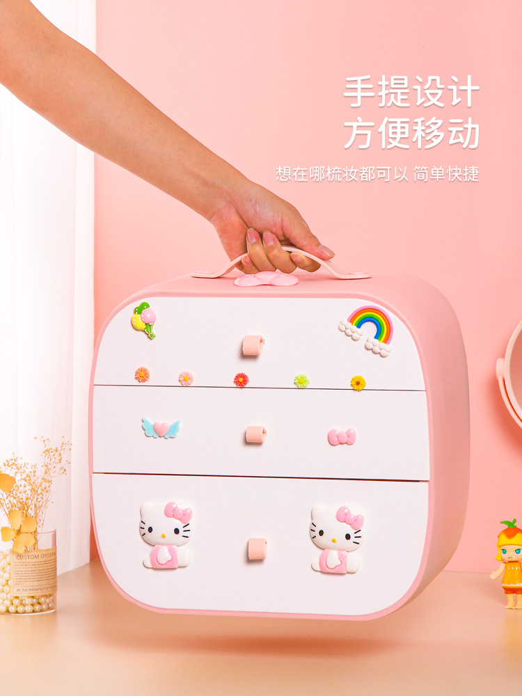 Children's headdress clip storage box Girl princess baby dressing finishing cute rubber band rope hairpin jewelry box