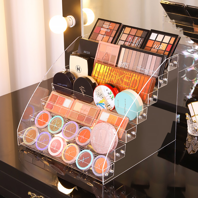 Eyeshadow Storage Box Desktop Acrylic Cosmetics Lipstick Powder Cake Air Cushion Skin Care Arrangement Shelf Nail Art Display