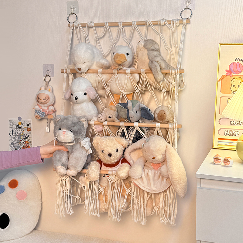 Doll Storage Wall-Mounted Rack Net Bag Dormitory Bedside Plush Toy Hanging Display Organizer Doll Storage Wall-Mounted Rack Net Bag Dormitory Bedside Plush Toy Hanging Display Organizer