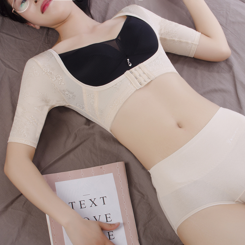 Tingmei Shapewear Upper Body Corset for Arms, Arm Slimming, Side Breast Support, Half-Sleeve Short-Sleeve Shaping Top, Summer Thin Style