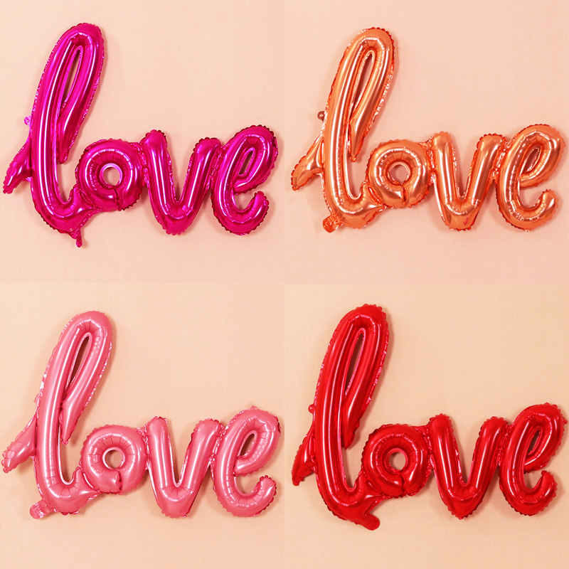 Aluminum Film Balloon Birthday Decorations Background Wall Decoration Letter Balloon Wedding Supplies Sue White BODY LOVE LETTERS