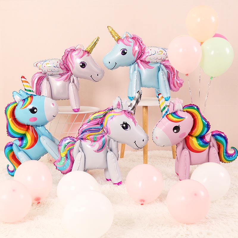 Baby full moon 100 days Day decoration Balloon Party decorations Pony Day Children standing Unicorn creative