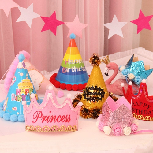 Детский день рождения, Бай Тян Император Делома светлая шляпа цветочная корона шляпа вечеринка творческая торт торт украшение