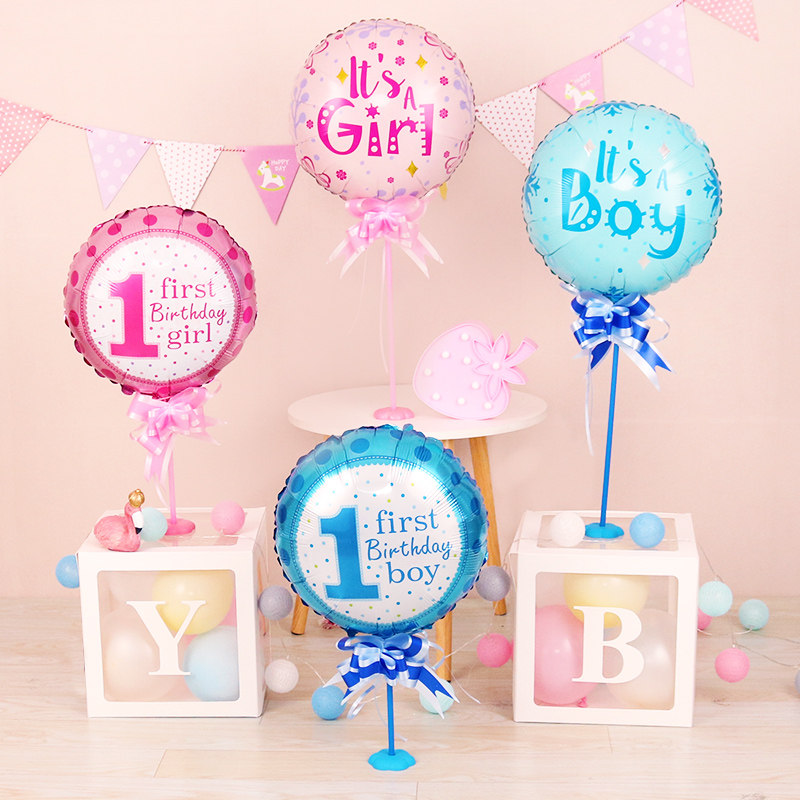 Girls, boys, children's first birthday party, baby 100 days, 100 days feast, full moon table decoration, table floating balloons