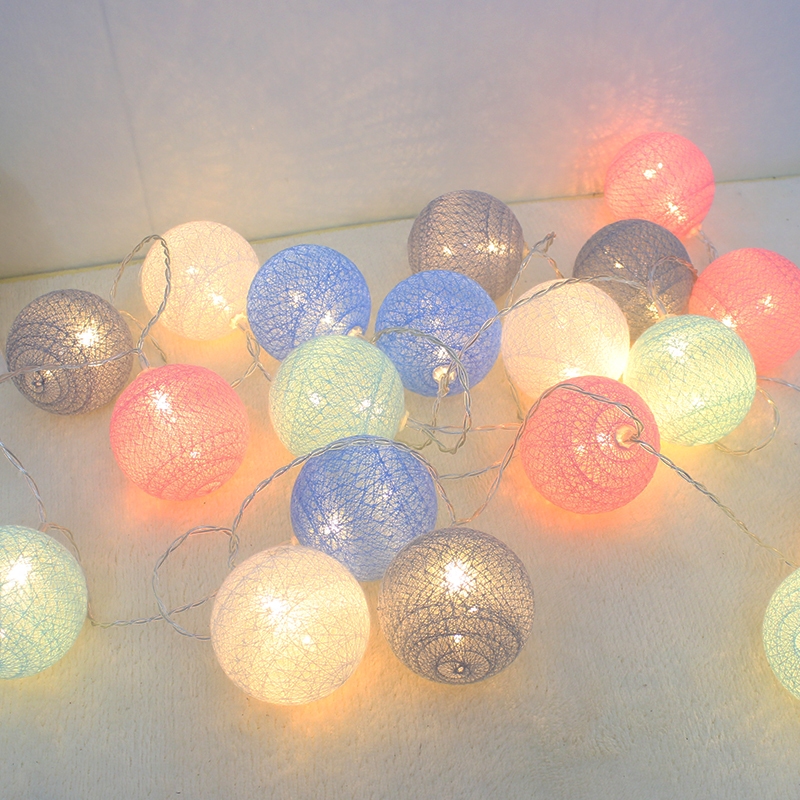 Cotton ball ins girl heart small colorful light Decorative light bulb string light Hotel room string light romantic confession proposal