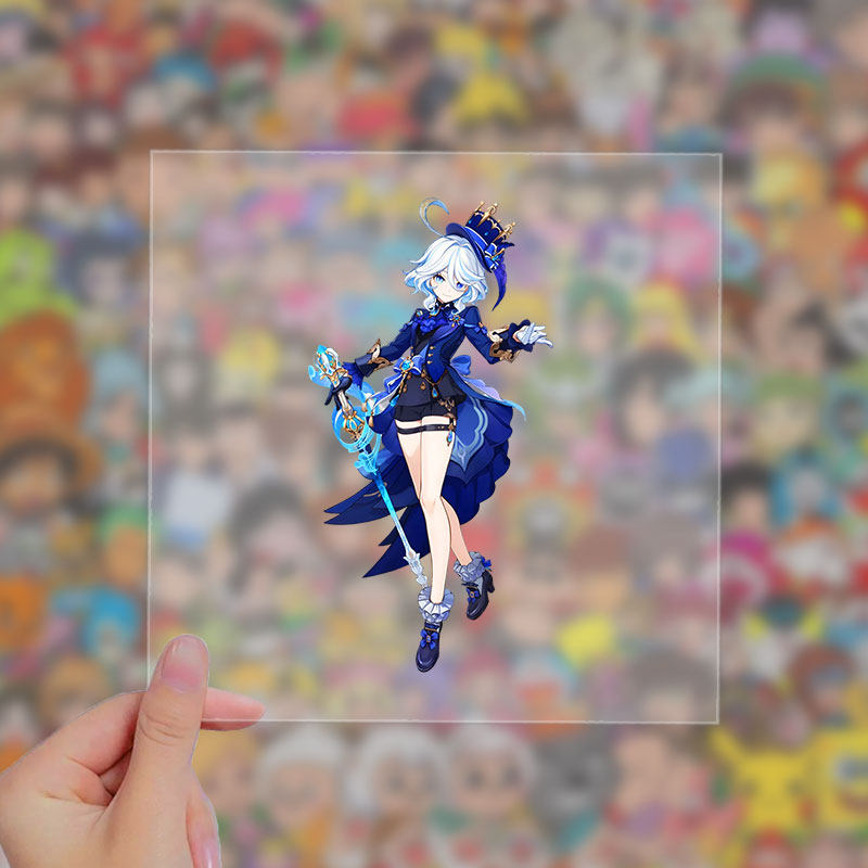 原神のステッカー、バイク用スーツケースの漫画ステッカー、ノートパソコンやスマホケースの背面ステッカー、水筒用ステッカー、パーソナライズされた紙。