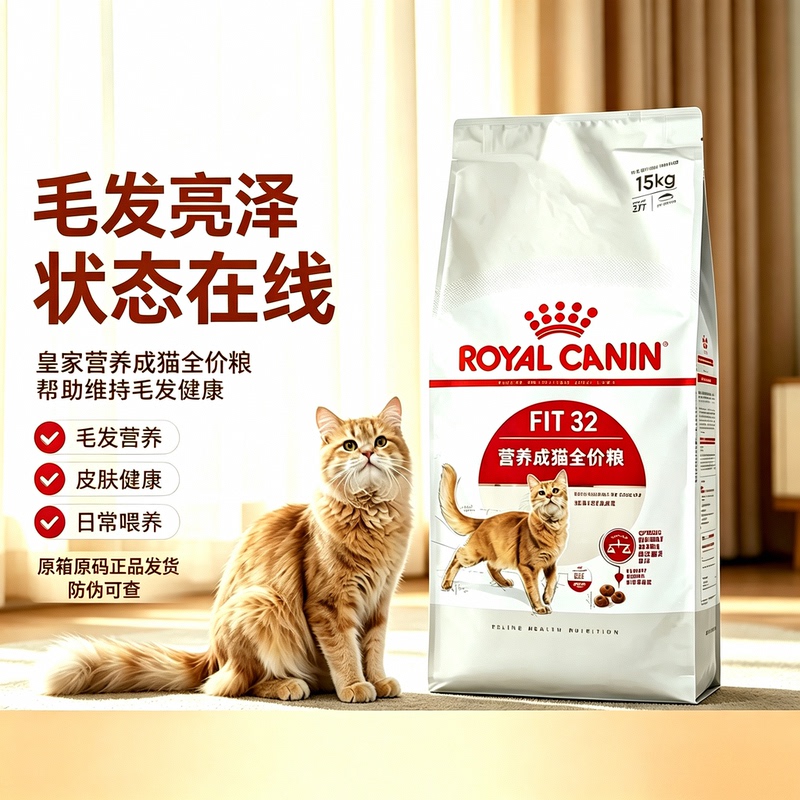 French Royal Cat Food Nutritional Complete Food for Adult Cats F32/15Kg Ideal Body Condition Pet Cat Main Food