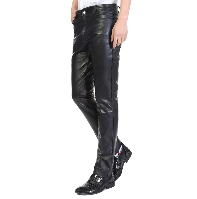 Pantalon cuir homme droit peau de chèvre pour hiver - Ref 1476875 Image 11