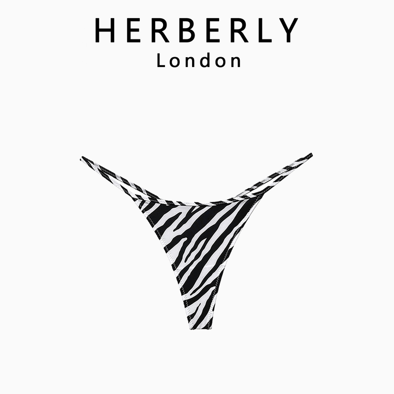 British Herberly Simple Basic Thin Strap Thong Ice Silk Sexy Pure Desire Bikini Comfortable Underwear