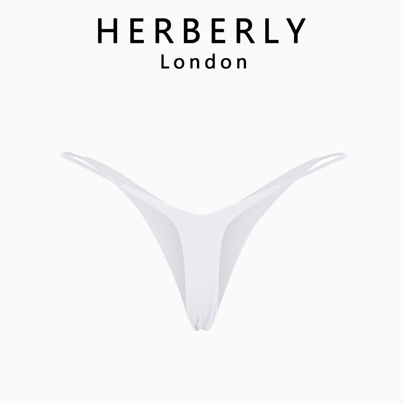 British Herberly Sexy Solid Color Double-Layer Thin Strap Panties Milk Silk One-String Low-Waist Deep V Thong British Herberly Sexy Solid Color Double-Layer Thin Strap Panties Milk Silk One-String Low-Waist Deep V Thong