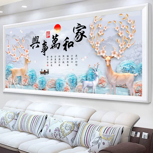 Алмазные картины, полные бриллиантовой гостиной, 2022 Новые наклейки на оленей, вышитый алмаз, домашний, кирпичный и каменный шоу, спальня