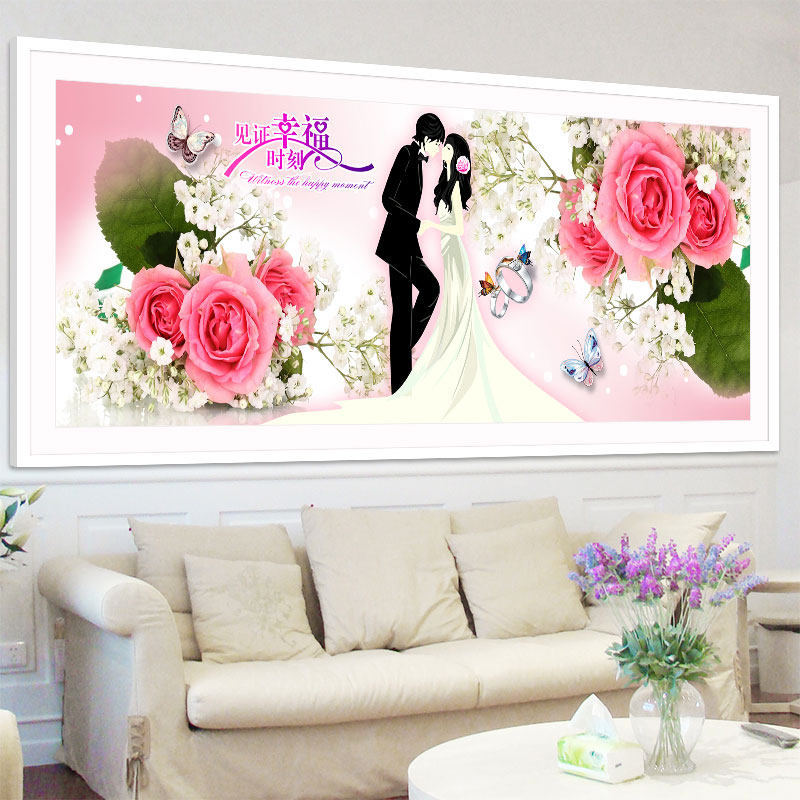 Diamond Painting Wedding Full Drill Living-room Couple Bedroom Dot with drilling Cross embroidered diamond embroidered 2021 new minimalist Hyundai