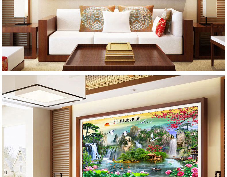Cross-stitch thêu 2019 phòng khách mới sơn cảnh quan phong cảnh một cách đáng kể việc kiếm tiền chảy thêu khâu đầy đủ 2018 - Công cụ & phụ kiện Cross-stitch tranh thêu chữ thập tùng cúc trúc mai