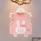 Girls Spring Clothing Set 2024 New Children's Clothing Tops Baby Shirts and Vests Two-piece Set Spring and Autumn Baby Clothes