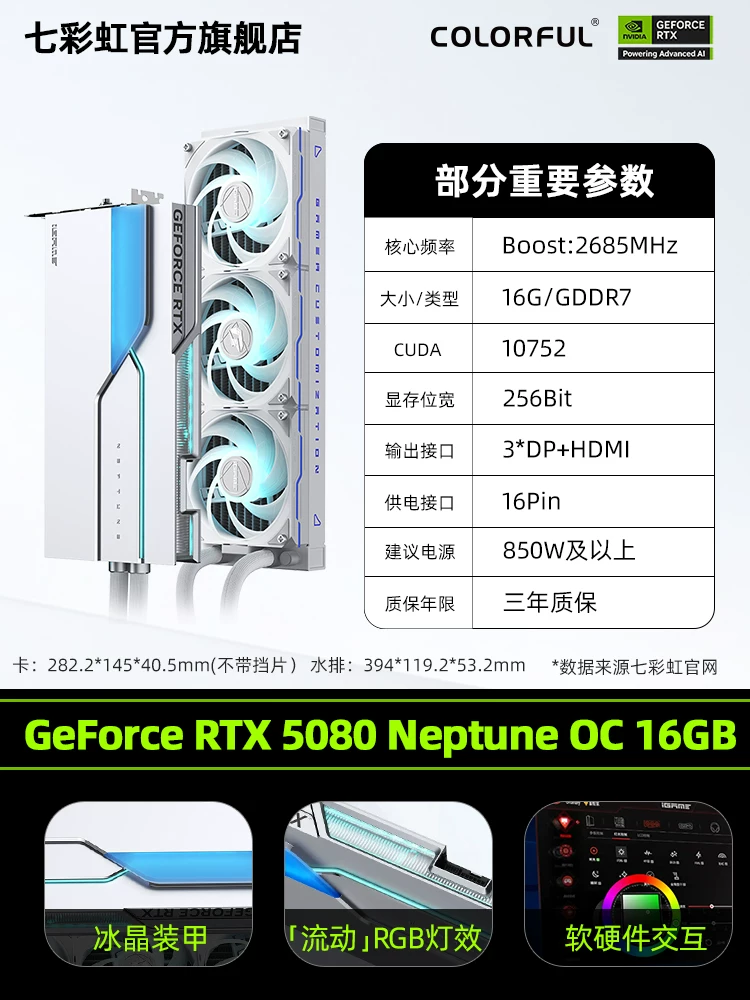 Цветной корпус игрового компьютера серии Water God с независимой видеокартой RTX5080 5070Ti 5090D