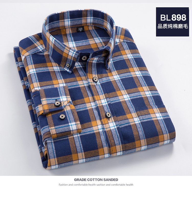 Mùa thu kẻ sọc cotton kẻ sọc nam dài tay trung niên lỏng cotton trung niên cha tải áo XL mẫu áo công sở đẹp