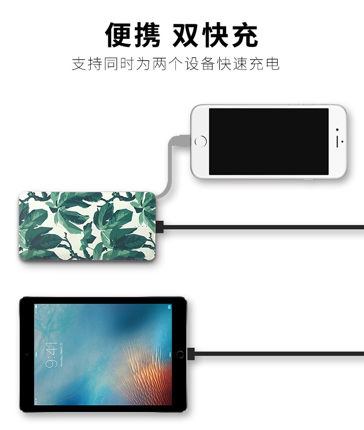 Kho báu dễ thương 10000 mAh sáng tạo hoạt hình polymer siêu nhỏ di động siêu mỏng di động đi kèm với dòng - Ngân hàng điện thoại di động sạc dự phòng aukey