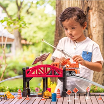 American Driven childrens engineering car sliding toy car City transport construction bridge lifting car Sound light