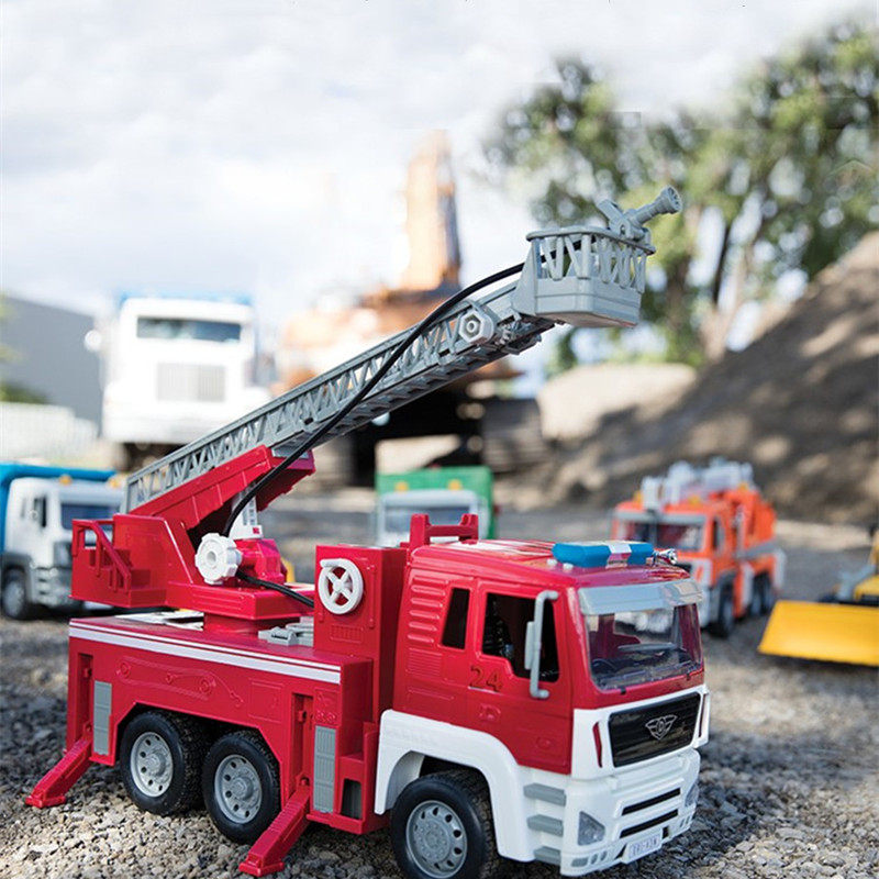 North America's Driven Large Number of Children Fire Engines Model Children's Toy Car Bulldozer Truck SOUND