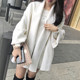 All wool white coat for women 2023 popular short double-sided woolen coat for small people