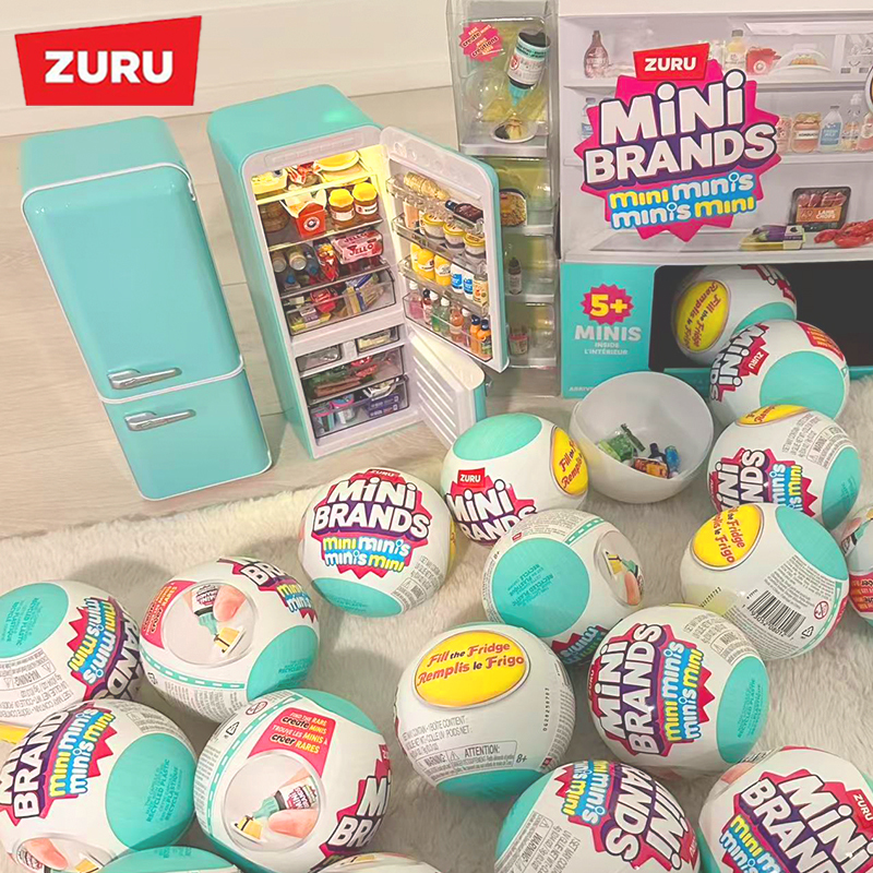 Zuru Mini Refrigerator Simulation Playhouse Miniature Food Toy Blind Box Set Mini Fivefold Surprise Refrigerator Ball Toy