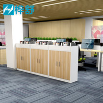 Set making office partition cabinet minimalist modern flower groove short cabinet double-sided wood flower and grass cabinet file information cabinet composition