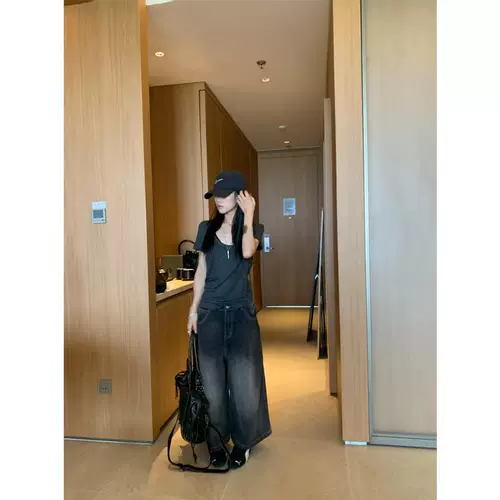 Сексуальная хлопковая короткая приталенная футболка с коротким рукавом, в американском стиле