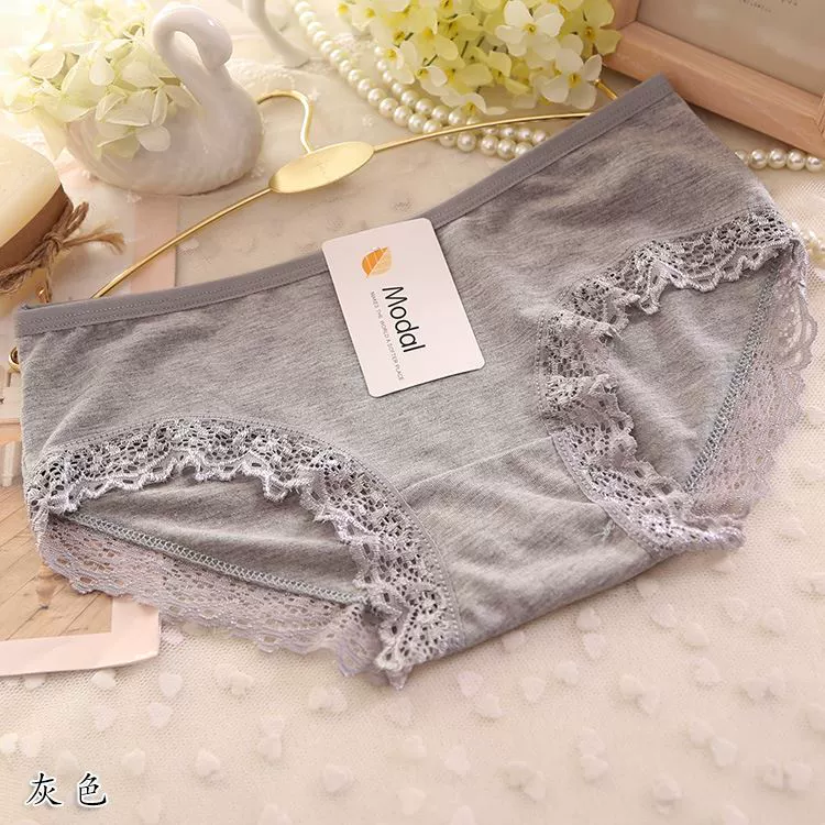 Thành thị màu đen và trắng cotton làm đẹp phụ nữ đồ lót 100% cotton kháng khuẩn phương thức eo thấp nữ sinh trung học - Võ sĩ quyền Anh