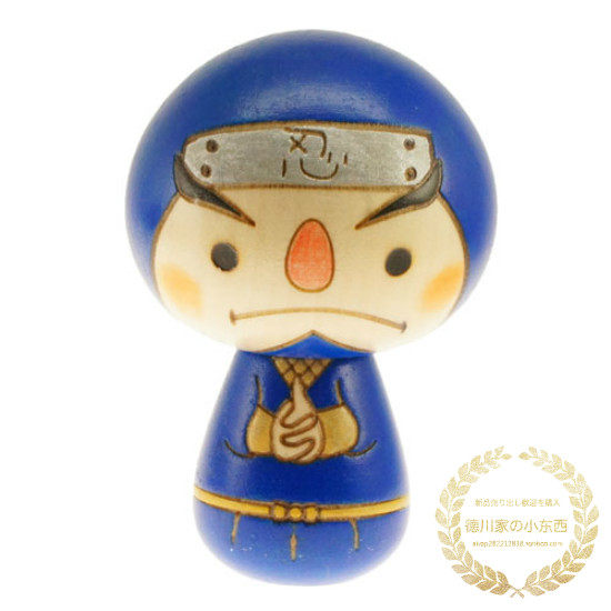 Japanese traditional and wind socket cute blue ninja puppet mustard doll decoration
