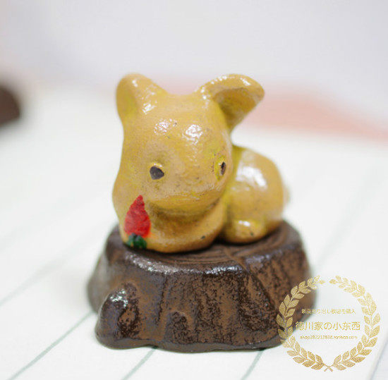 Southern Japan ironware traditional and wind Japanese rabbit iron round paperweight paperweight French painting