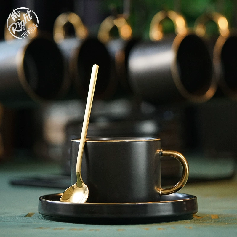 He tách cà phê Bắc Âu Shixiansen nhẹ phong cách sang trọng 200ml cốc cà phê nhỏ và bộ đĩa đặt chén trà gốm sứ châu Âu - Cà phê