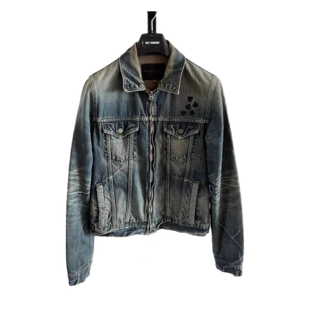 Undercover 06 aw insect embroidered denim jacket: a cropped
